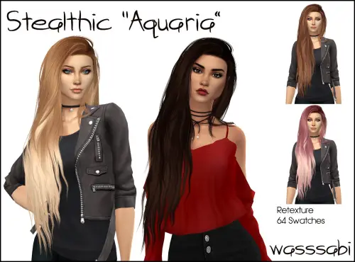 Wasssabi Sims: Stealthic`s Aquaria Hair Retextured for Sims 4