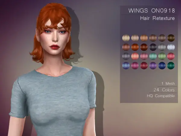 The Sims Resource: WINGS ON0918 Hair Retextured by Lisaminicatsims for Sims 4