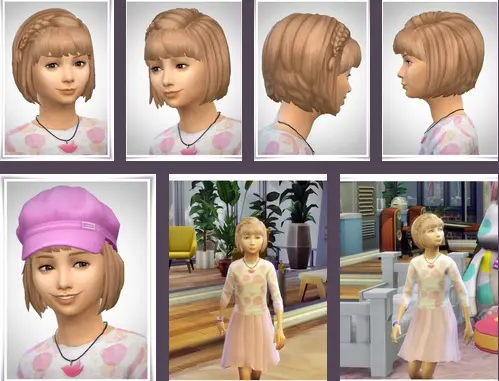 Birksches sims blog: Ines Kids Hair retextured for Sims 4