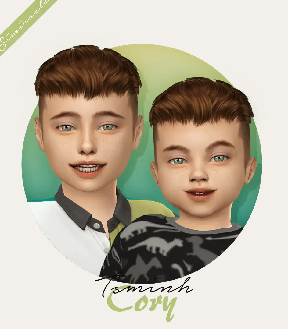 Simiracle: Tsminh`s Cory Kids and toddlers version hair retextured ~ Sims 4 Hairs
