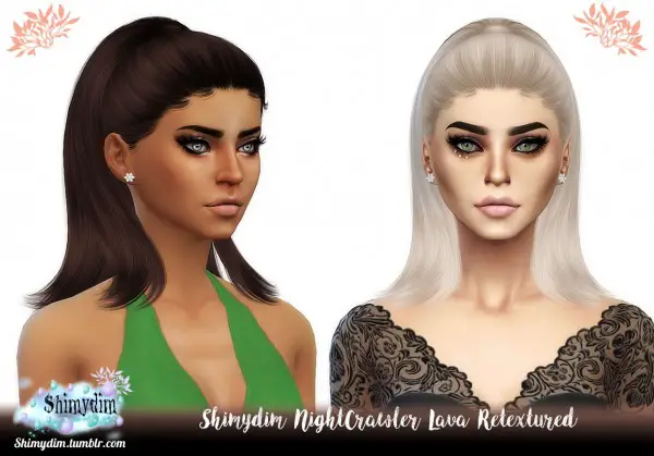 Shimydim: NightCrawler`s Lava Hair Retextured for Sims 4