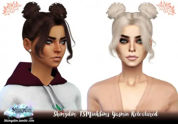 Shimydim: TSMin`s Yasmin Hair Retextured for Sims 4
