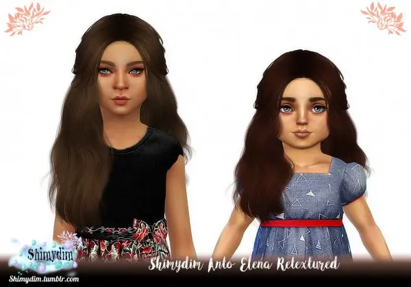 Shimydim: Anto`s Elena Hair Retextured for Sims 4