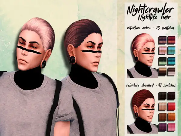 The Sims Resource: NightCrawler`s NightLife hair retextured by HoneysSims4 for Sims 4