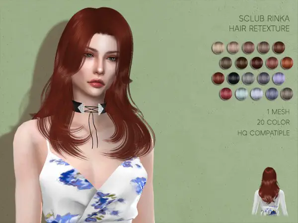 The Sims Resource: SClub`s Rinka Hair Retextured by Lisaminicatsims for Sims 4