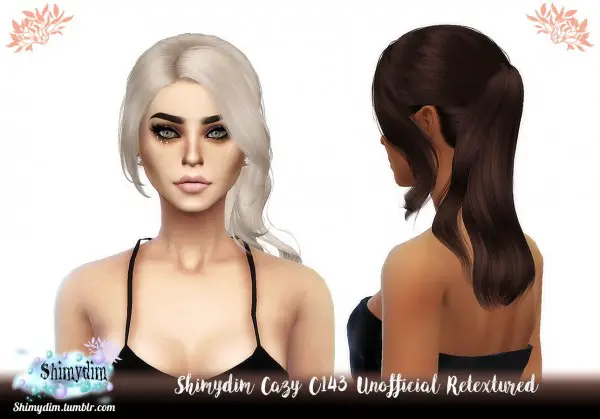 Shimydim: Cazy`s C143 Unofficial Hair Retextured for Sims 4