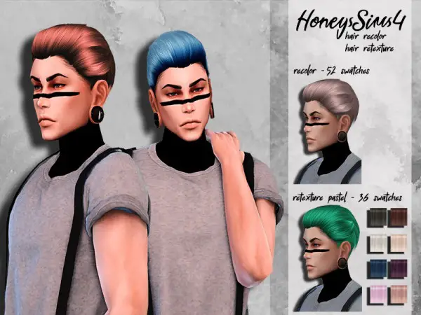 The Sims Resource: Musae`s Brooklyn hair Retextured by HoneysSims4 for Sims 4