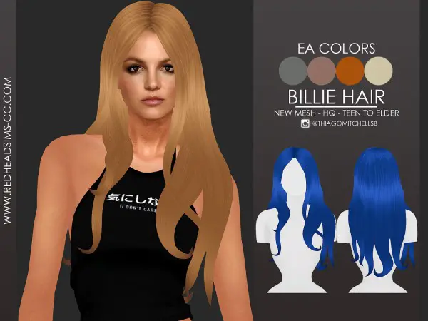 Coupure Electrique: Billie Hair for Sims 4