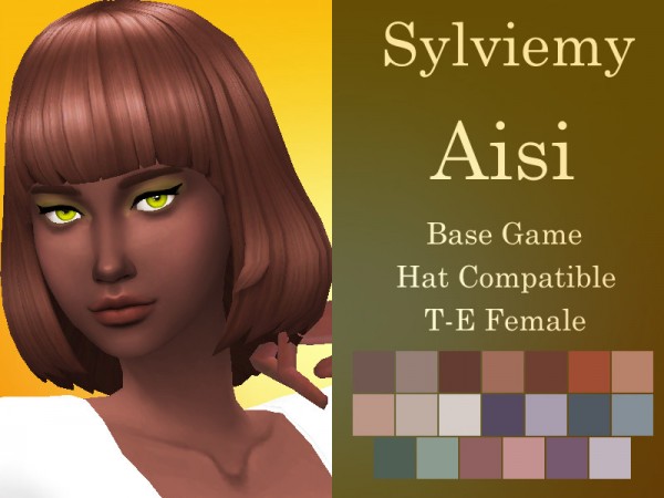 The Sims Resource: Aisi Hair Recolored by Sylviemy for Sims 4