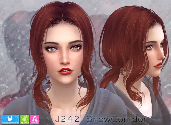 NewSea: J242 Snow Coridor Hair for Sims 4