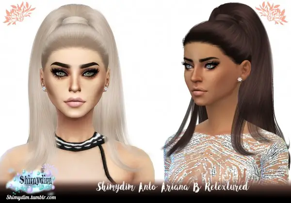 Shimydim: Anto`s Ariana Hair Retextured for Sims 4