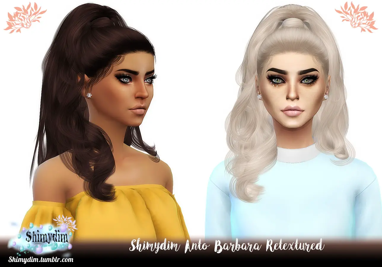 Shimydim Anto`s Barbara Hair Retextured Sims 4 Hairs