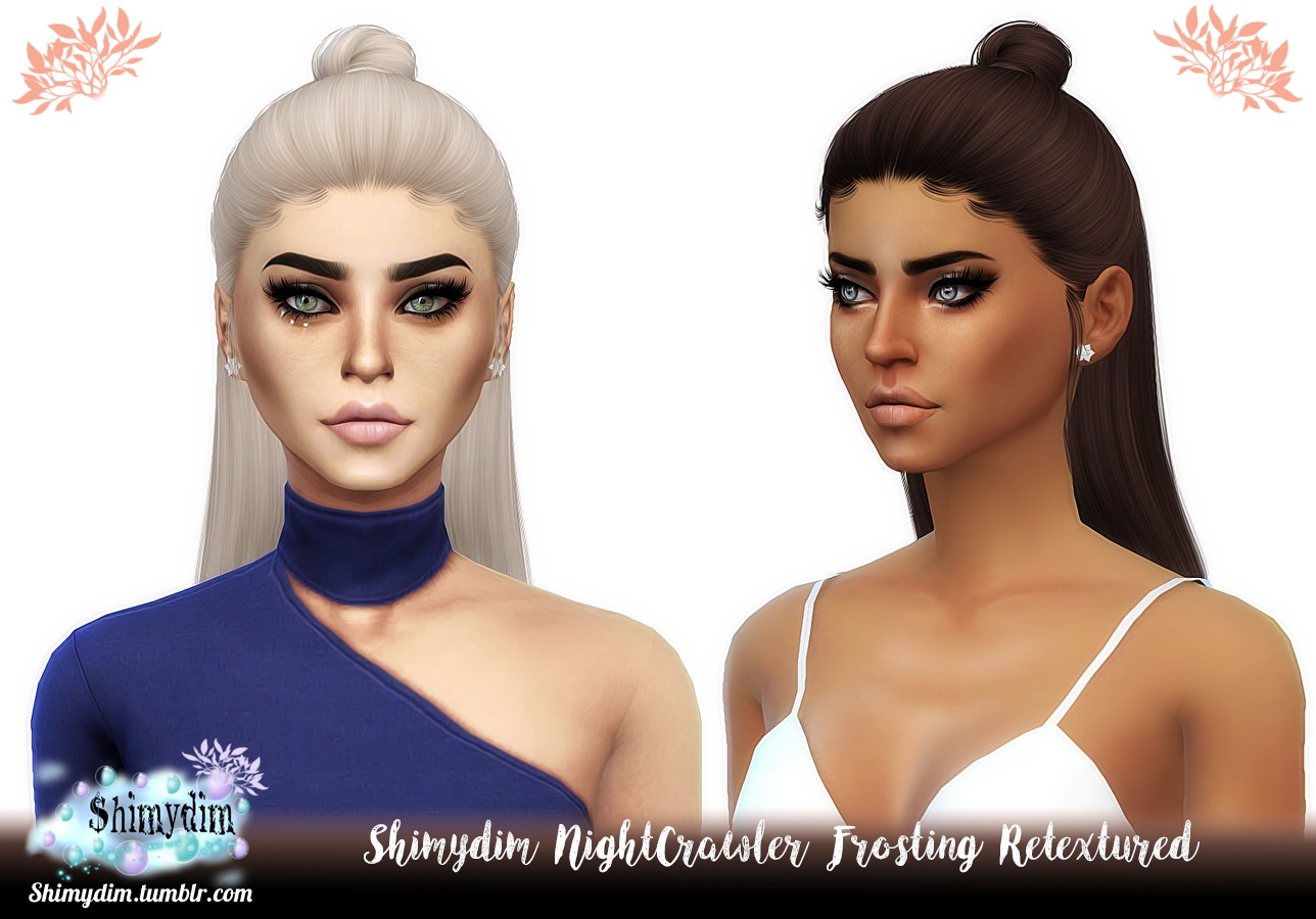 Sims 4 Hairs Shimydim: NightCrawler`s Frosting Hair Retextured.