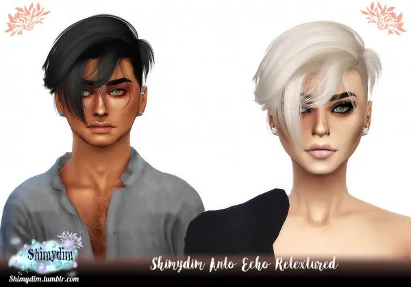 Shimydim: Anto`s Echo Hair Retextured for Sims 4