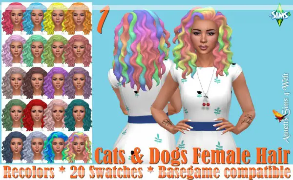Annett`s Sims 4 Welt: Cats and Dogs Female Hair   Recolored for Sims 4