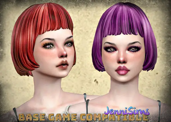 Jenni Sims: Hair retextured 15 colors for Sims 4