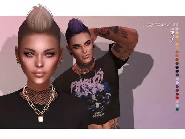The Sims Resource: Strong hair by Nightcrawler  for Sims 4