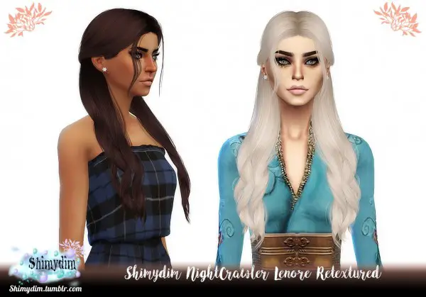 Shimydim: NightCrawler`s Lenore Hair Retextured for Sims 4