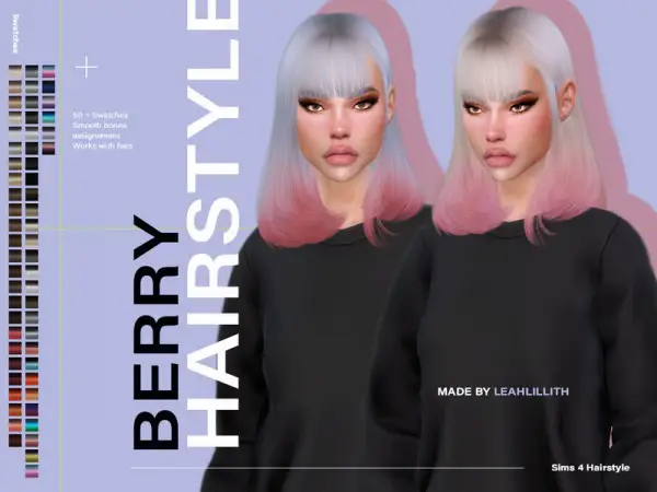 The Sims Resource: Berry Hair by LeahLillith for Sims 4