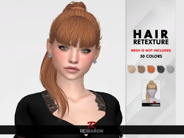 The Sims Resource: Kiara Hair Retextured by remaron for Sims 4