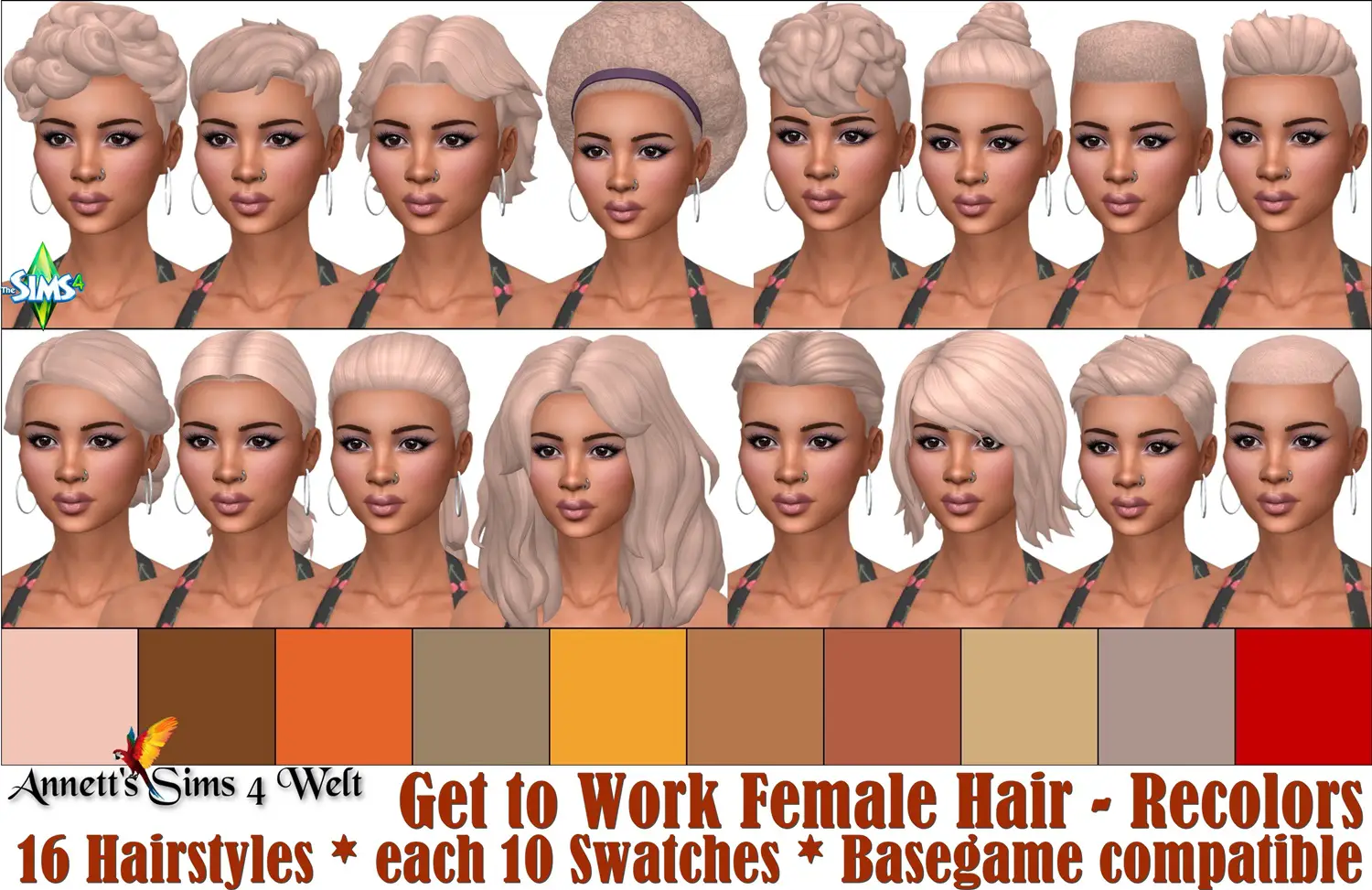 the sims 4 get to work hairstyles