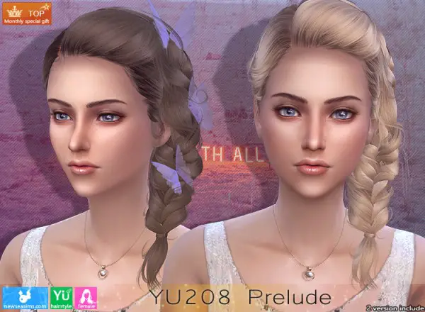 NewSea: YU208 Prelude Hair for Sims 4