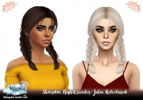 Shimydim: NightCrawler`s Julia Hair Retextured for Sims 4