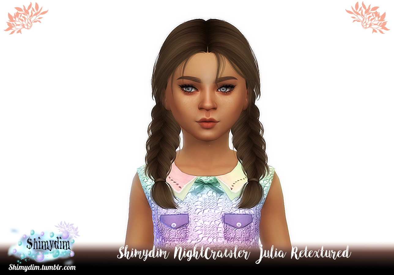Sims 4 Hairs ~ Shimydim: NightCrawler`s Julia Hair Retextured