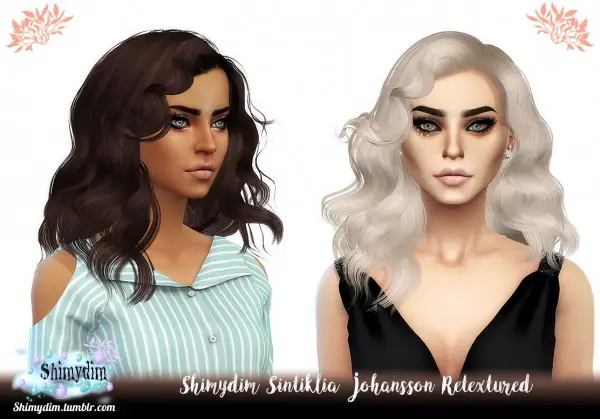 Shimydim: Sintiklia`s Johansson Hair Retextured for Sims 4