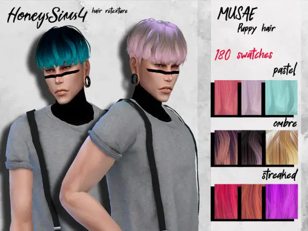 The Sims Resource: Musae`s Puppy hair recolored by HoneysSims4 for Sims 4
