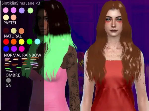 The Sims Resource: Sintiklia`s Jane Hair Retextures for Sims 4