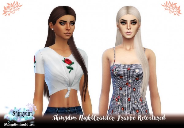 Shimydim: NightCrawler`s Frappe Hair Retextured for Sims 4