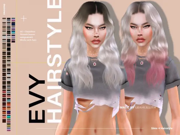 The Sims Resource: Evy Hair by LeahLillith for Sims 4