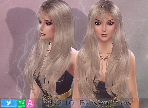 NewSea: YU210 BlowandBlow hair for Sims 4