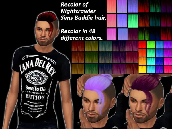 The Sims Resource: Nightcrawler`s Baddie hair retextured by PinkyCustomWorld for Sims 4