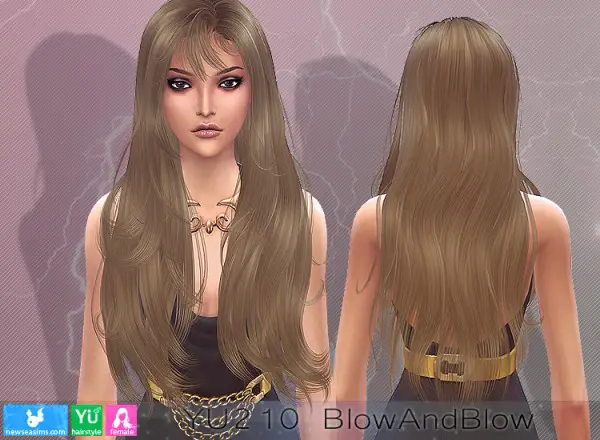 NewSea: YU210 BlowandBlow hair for Sims 4
