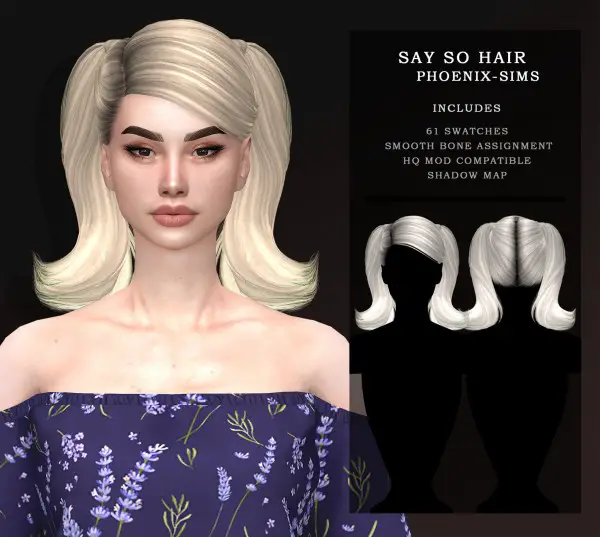 Phoenix Sims: Say So hair for Sims 4