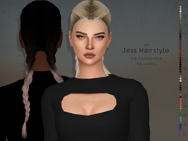 The Sims Resource: Jess Hair by DarkNighTt for Sims 4