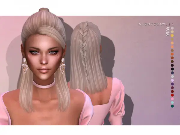 The Sims Resource: Bella hair by Nightcrawler for Sims 4