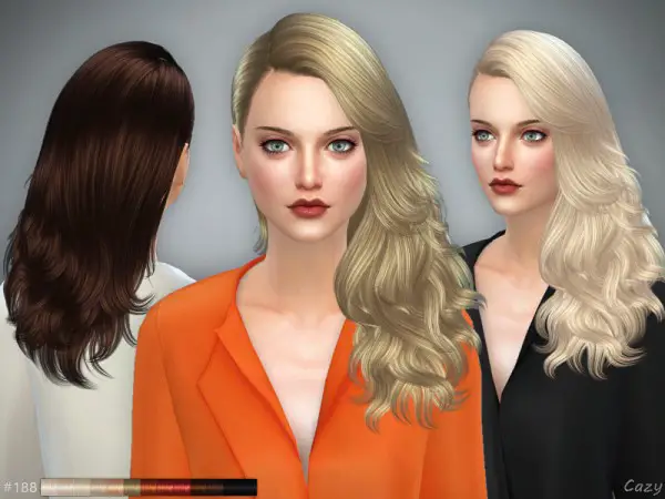 The Sims Resource: 188 Hair by Cazy for Sims 4