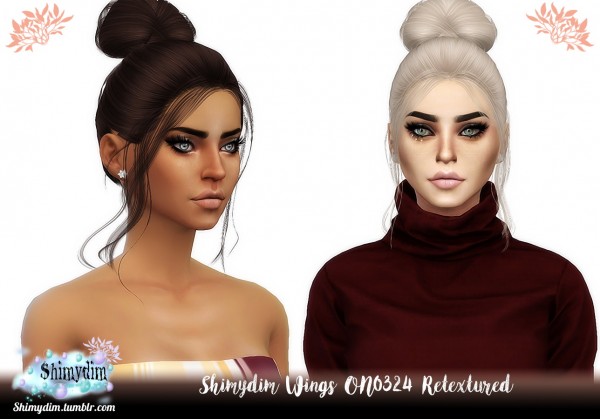 Shimydim: Wings ON0324 hair retextured for Sims 4