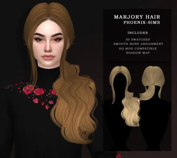 Phoenix Sims: Marjorie Hair for Sims 4