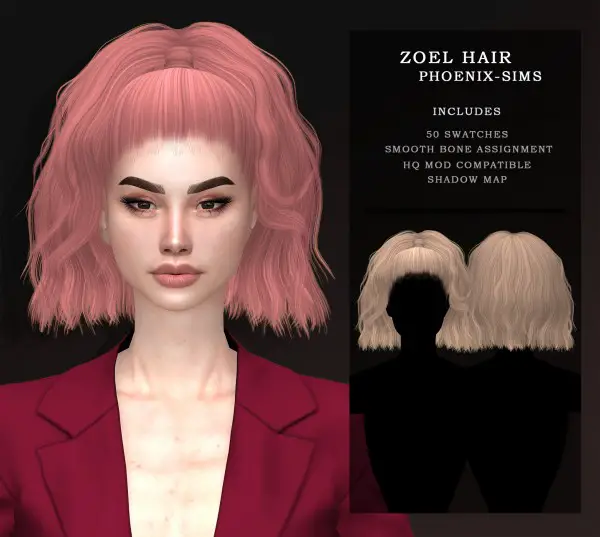 Phoenix Sims: Zoel Hair for Sims 4