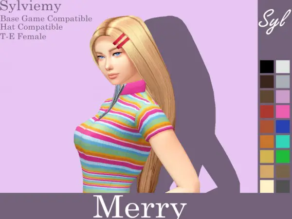The Sims Resource: Merry Hair Set by Sylviemy for Sims 4