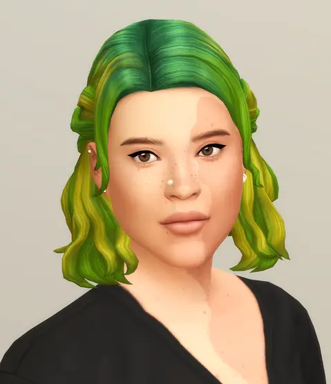 Rusty Nail: Half Up Braid Hair Ombre for Sims 4