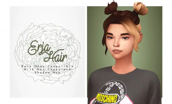Isjao: Erja Hair for Sims 4
