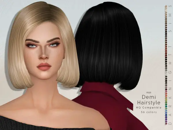 The Sims Resource: Demi Hair by DarkNighTt for Sims 4