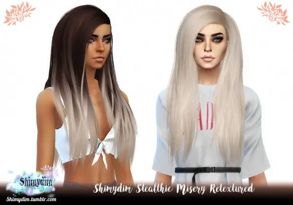 Shimydim: Stealthic`s Misery Hair Retextured for Sims 4