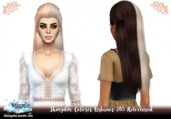 Shimydim: ColoresUrbanos 205 Hair Retextured for Sims 4