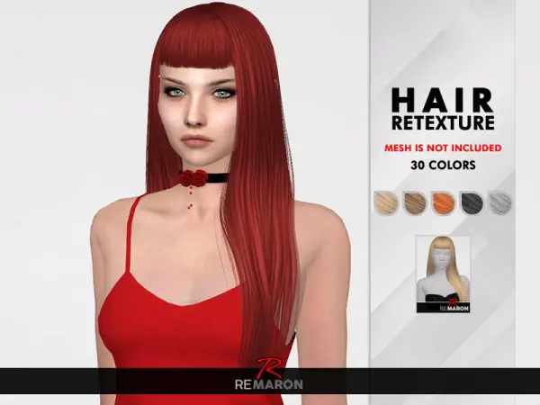 The Sims Resource: Maye Hair Retextured by remaron for Sims 4